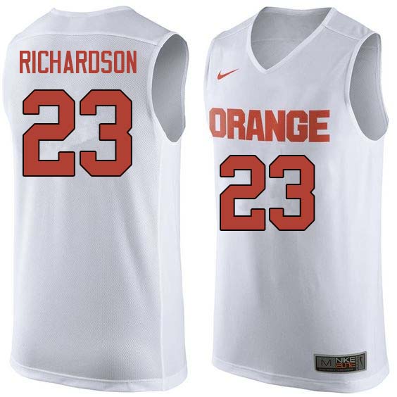 Men #23 Malachi Richardson Syracuse White College Basketball Jerseys Sale-White